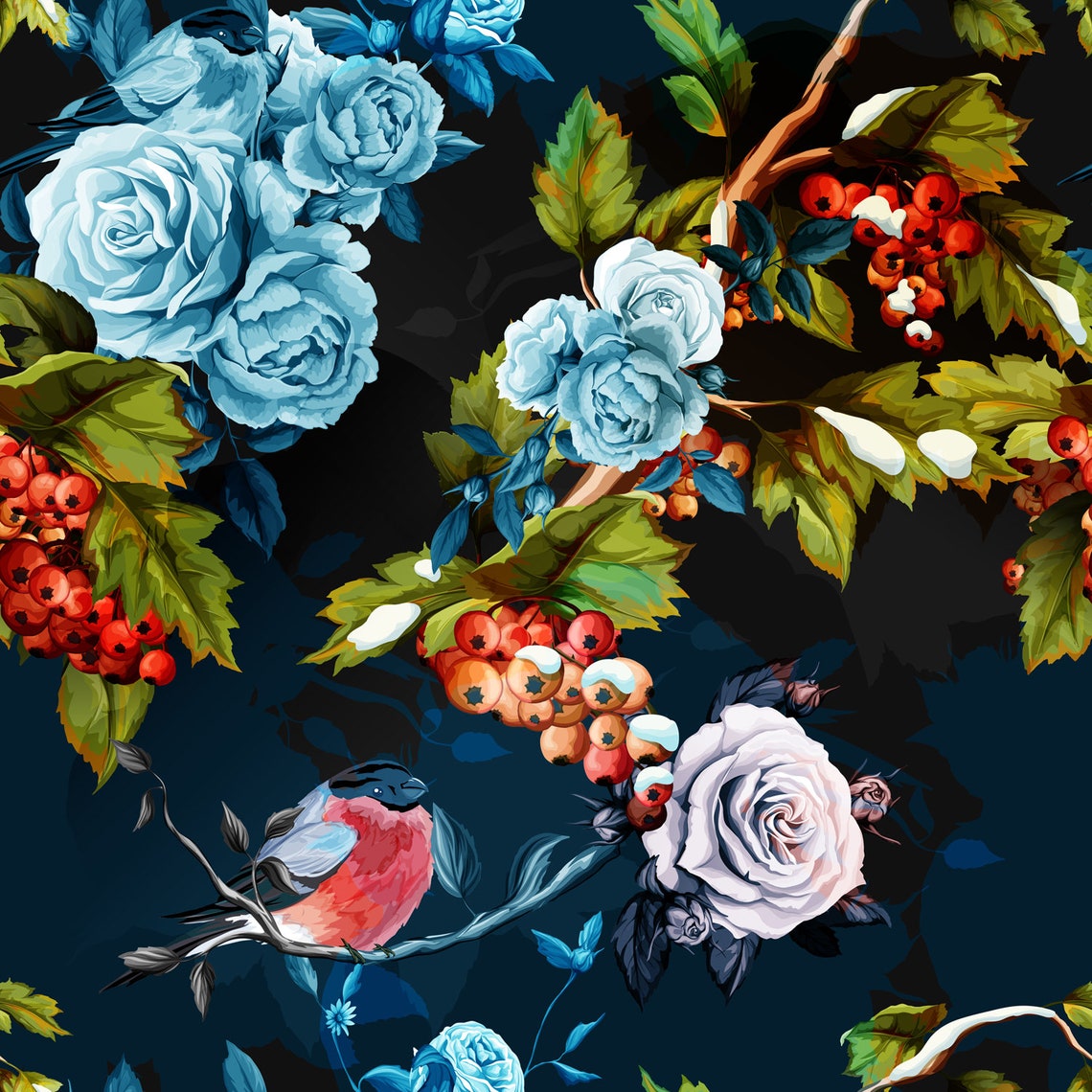 Large Dark Floral Peony Wallpaper Removable Peel and Stick or Etsy