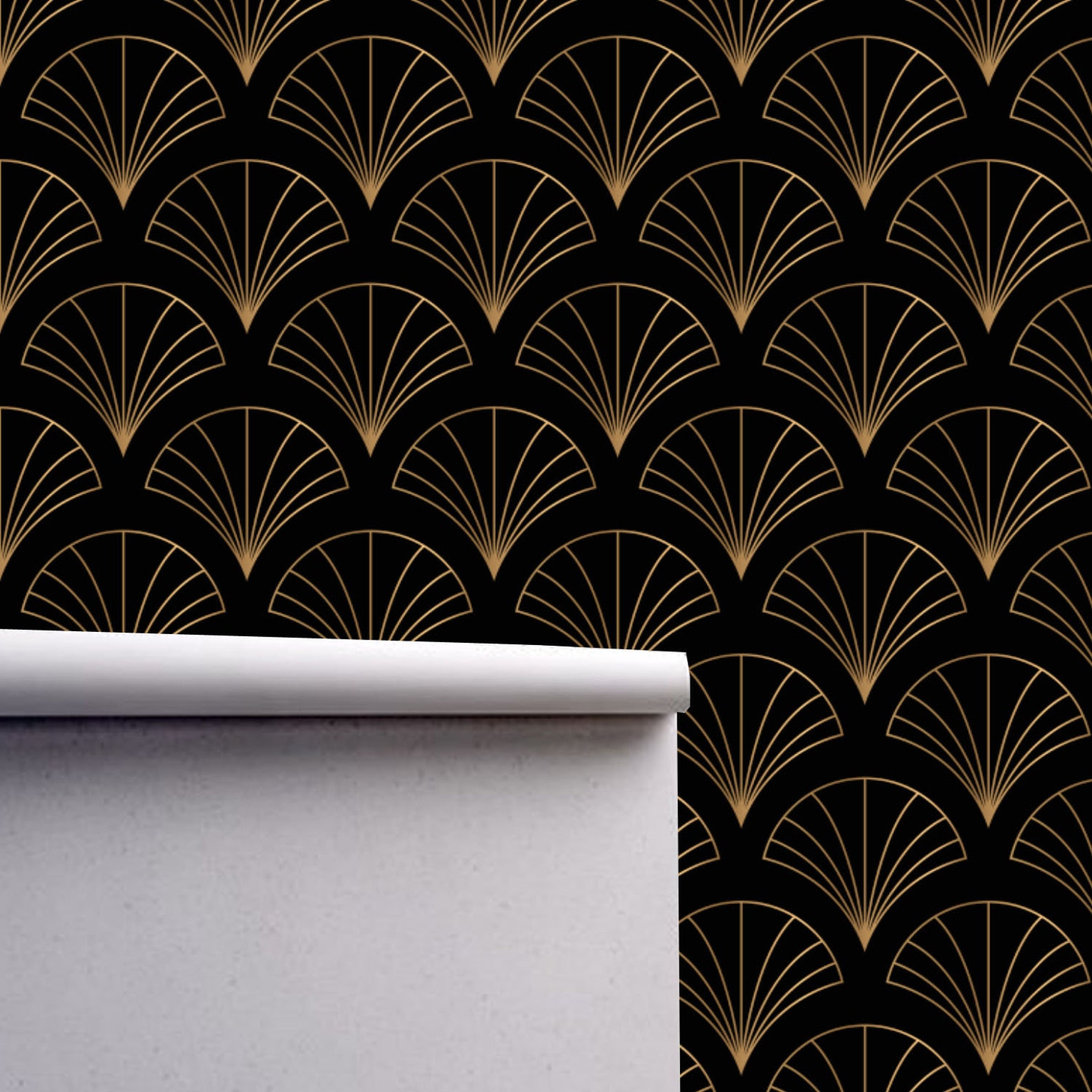 Black And Gold Art Deco Wallpaper