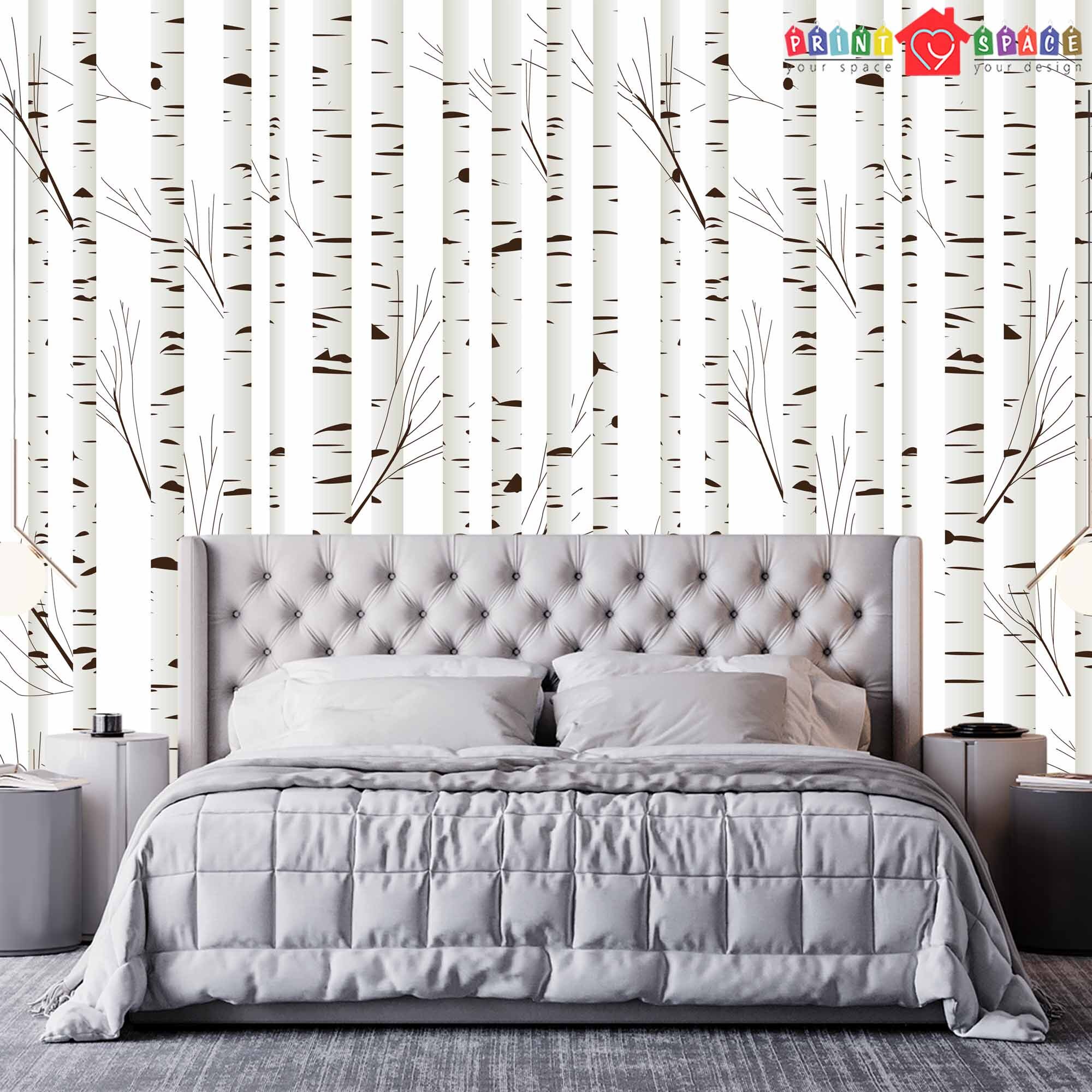 Birch Tree Removable Wallpaper Removable Peel and Stick or | Etsy