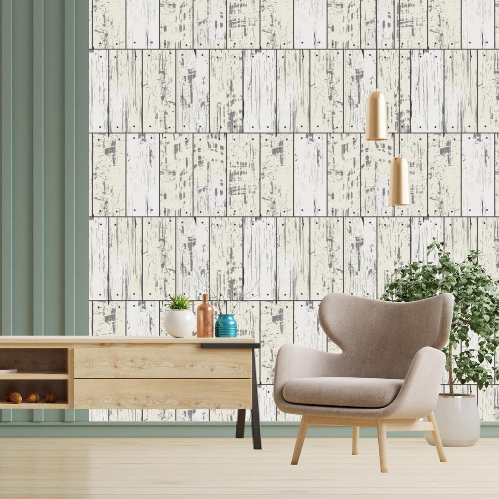 Gray Barn Wood Planks Shiplap Wallpaper Textured Shiplap Etsy