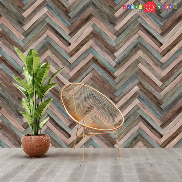 Herringbone Peel and Stick Wallpaper Etsy