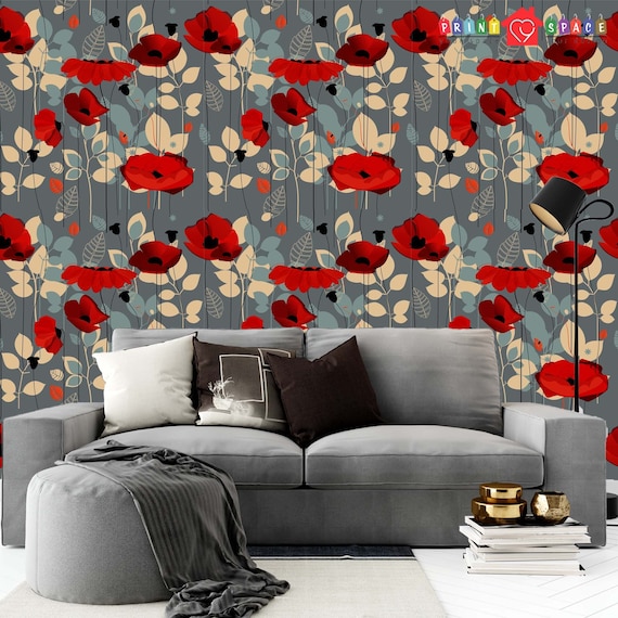 SUPERFAB Glossy Red Contact Paper Self Adhesive Wall Paper Decorations Peel  and Stick Wallpaper Kitchen