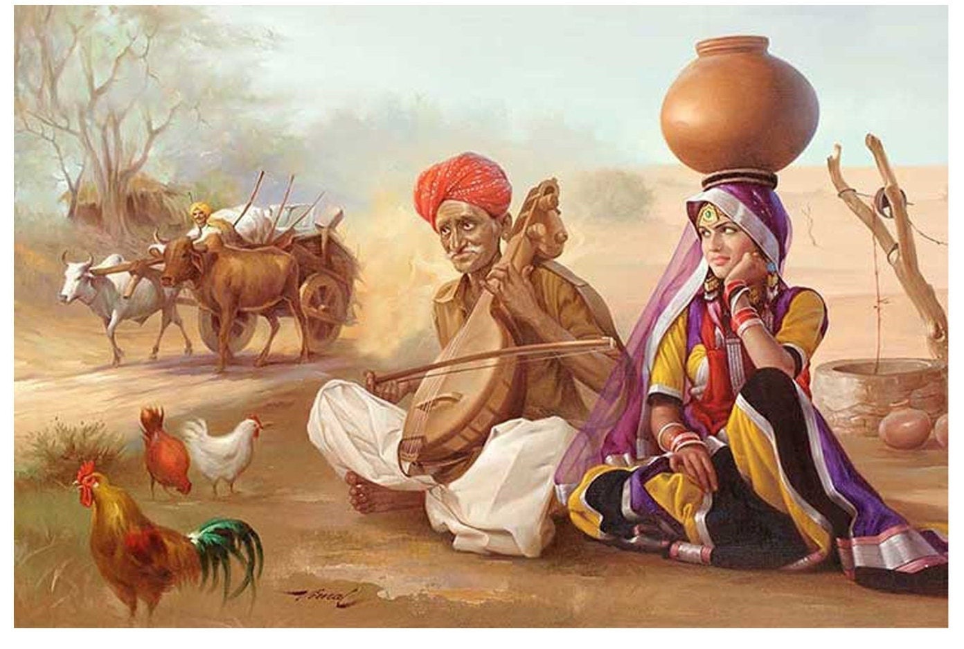 Rajasthan Village Canvas Wall Art Large Canvas Wall Art Etsy