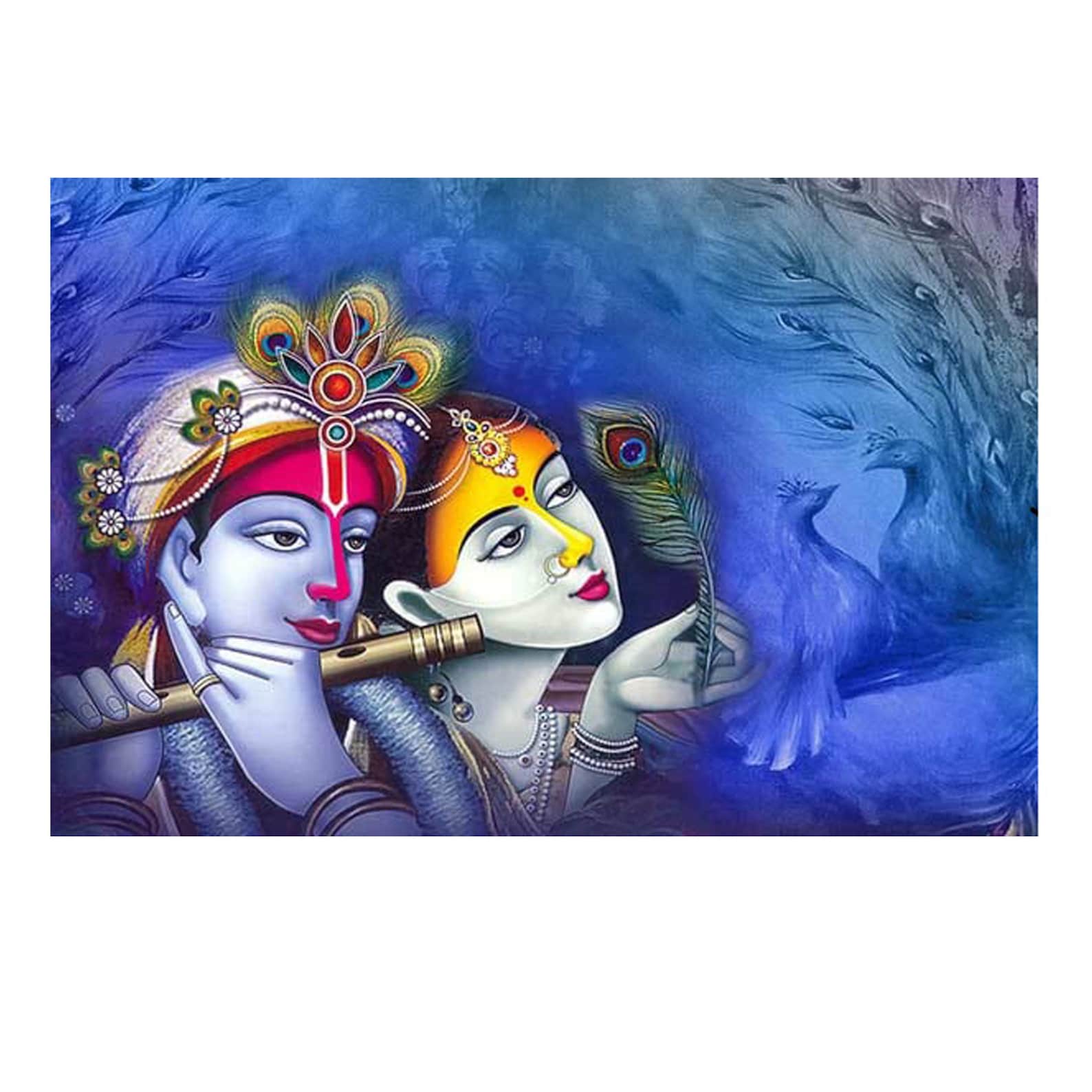 Radha Krishna Canvas Wall Art Indian Home Decor Indian God Etsy