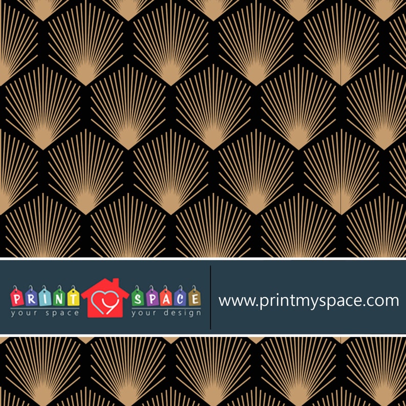 Vintage Black Gold Art Deco Wallpaper Monochrome Embossed Etsy