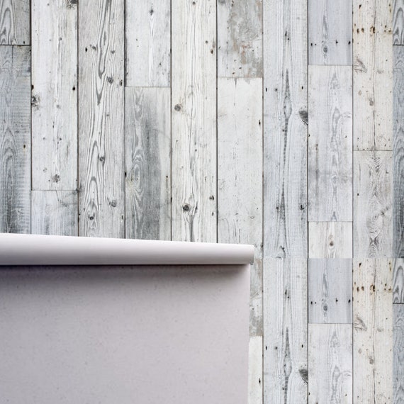 White Gray Rustic Barn Wood Wallpaper Non Woven or Removable - Etsy White Gray Rustic Barn Wood Wallpaper Non Woven or Removable - Etsy