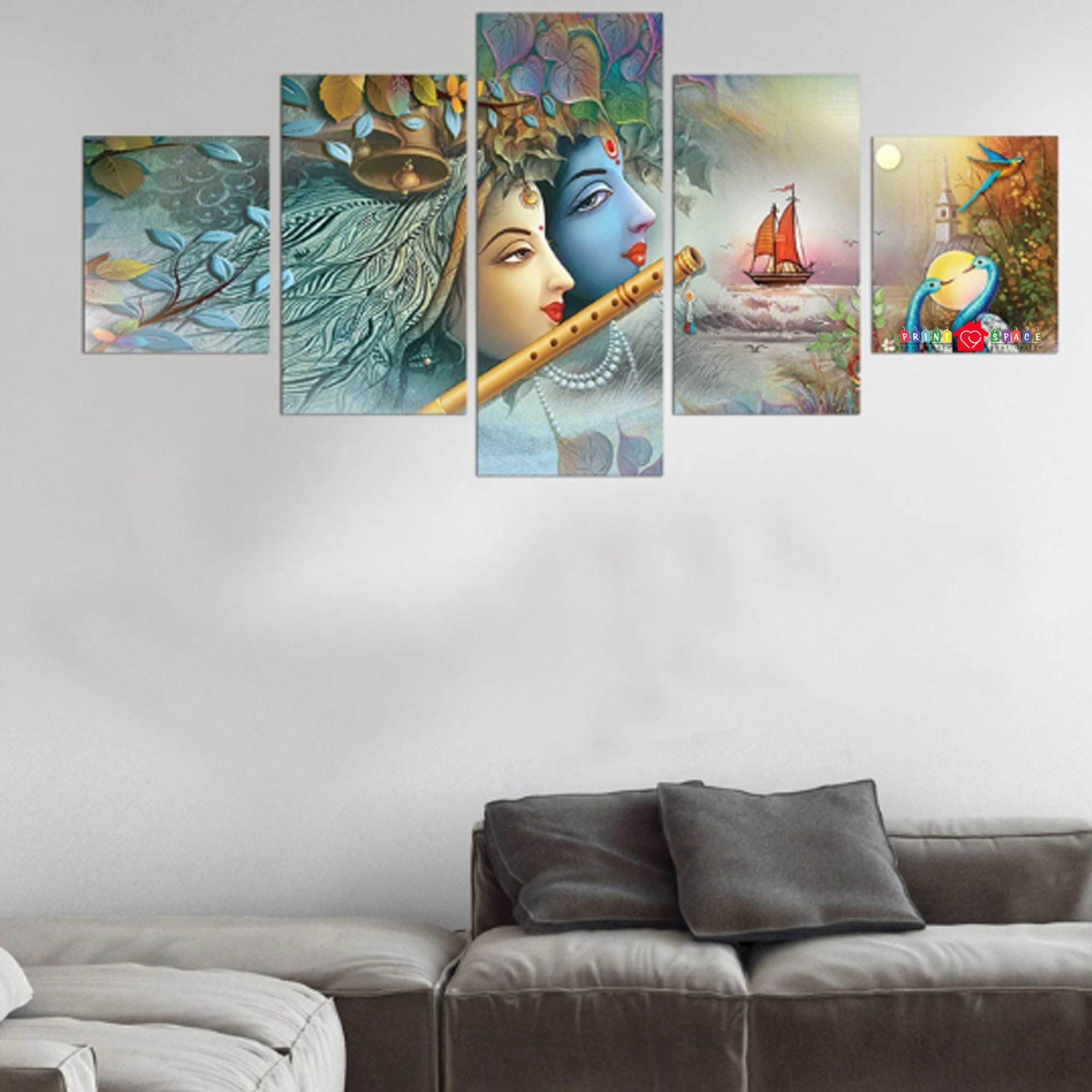 Home Décor radha krishna painting,krishna radha canvas painting,krishna