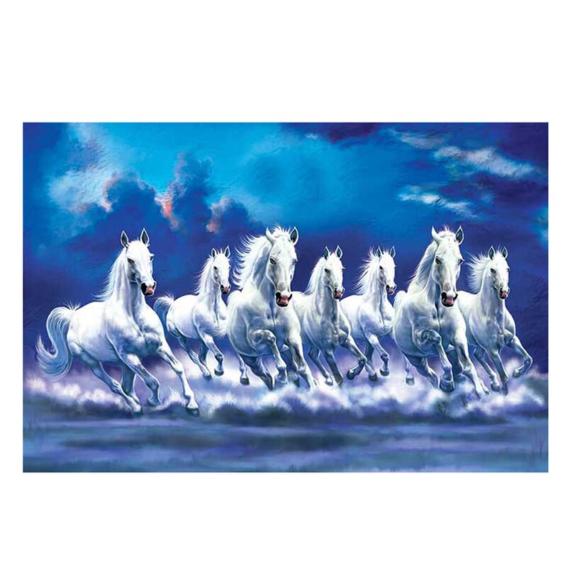 Buy Vaastu Seven Running Horses Canvas Print Canvas Wall Art Online in