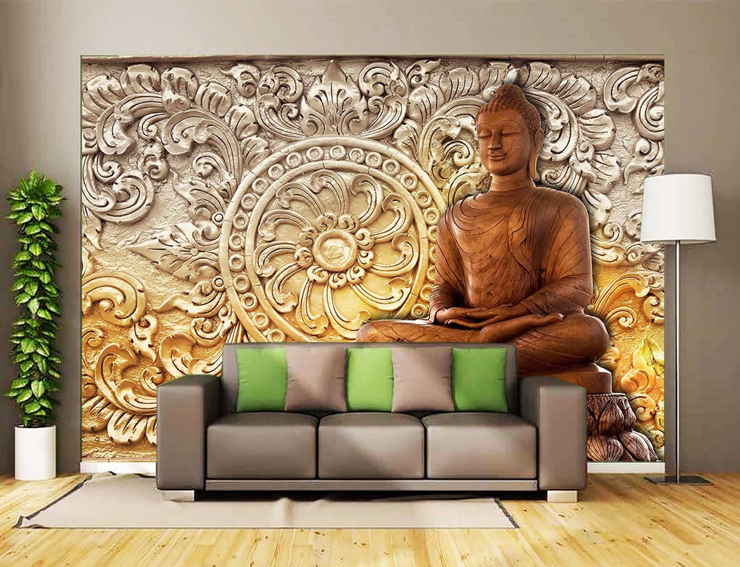 Create a Peaceful Ambiance with Buddha Wallpaper Mural  Shop Now  Paper  Plane Design