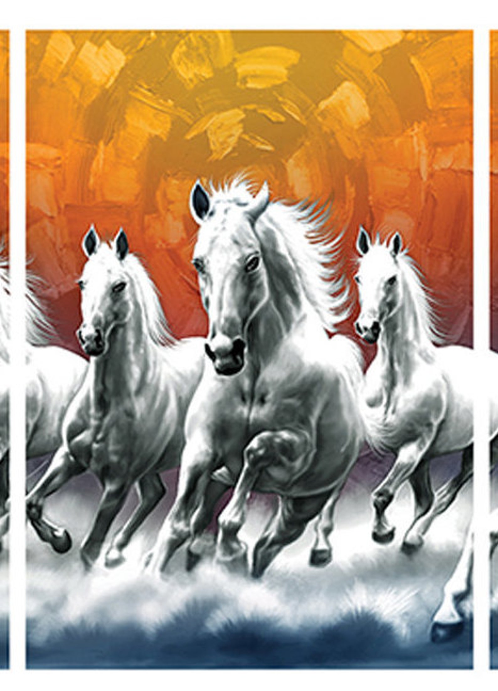 Running Horses Vaastu Canvas Wall Art Large Canvas Wall Art Etsy