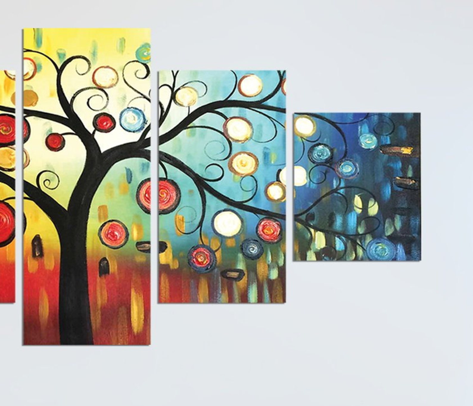 Abstract Wall Art Tree of Life Canvas Wall Decor Digital Etsy