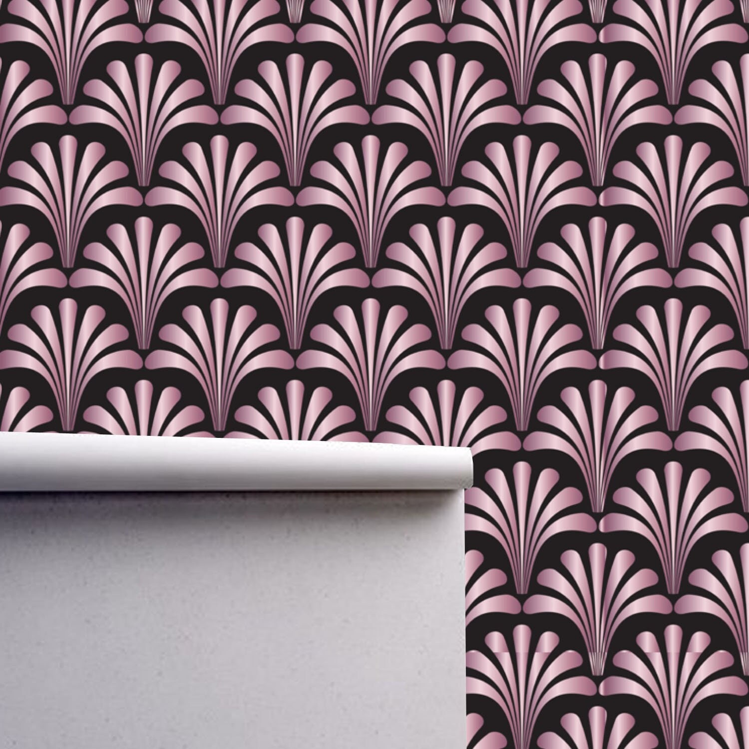 Buy Geometric Art Deco Black Pink Wallpaper Monochrome Embossed Online in India - Etsy Buy Geometric Art Deco Black Pink Wallpaper Monochrome Embossed Online in India - Etsy