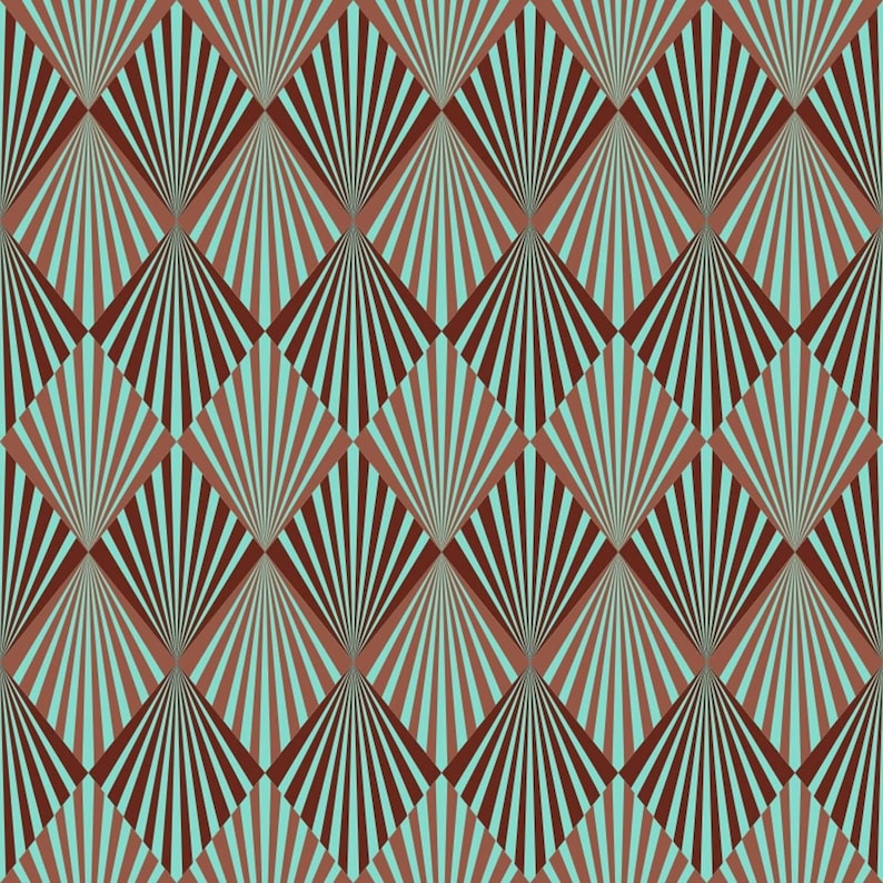 PrintMySpace Abstract Geometric Art Deco Wallpaper Prepasted | Etsy