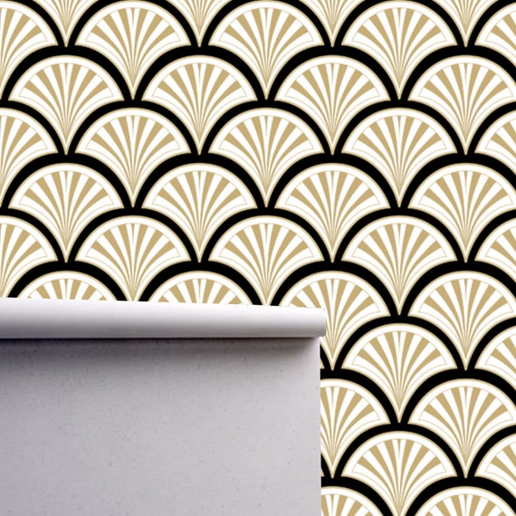 Geometric Art Deco Beige Black Wallpaper Monochrome Embossed - Etsy UK Geometric Art Deco Beige Black Wallpaper Monochrome Embossed - Etsy UK