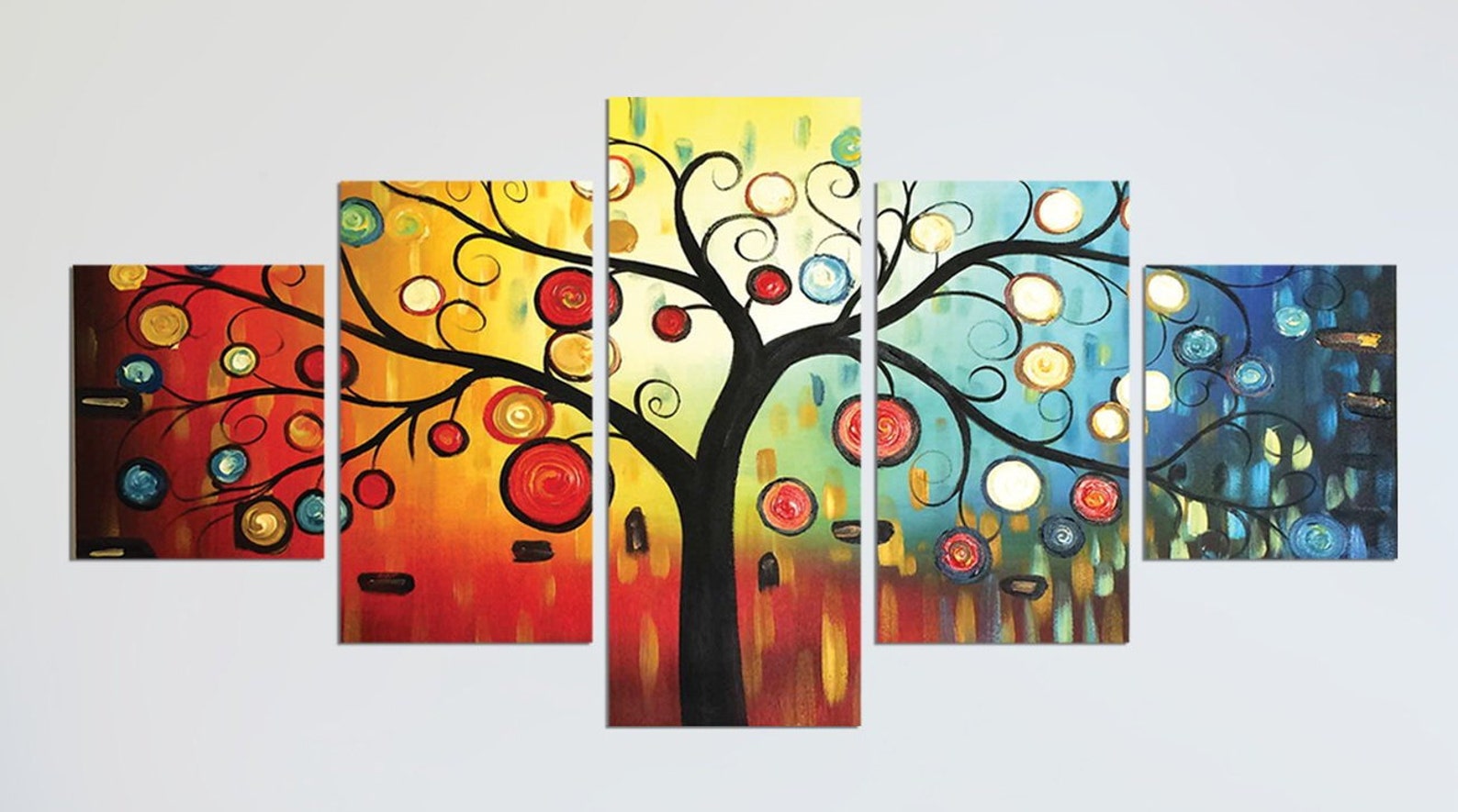 Abstract Wall Art Tree of Life Canvas Wall Decor Digital Etsy