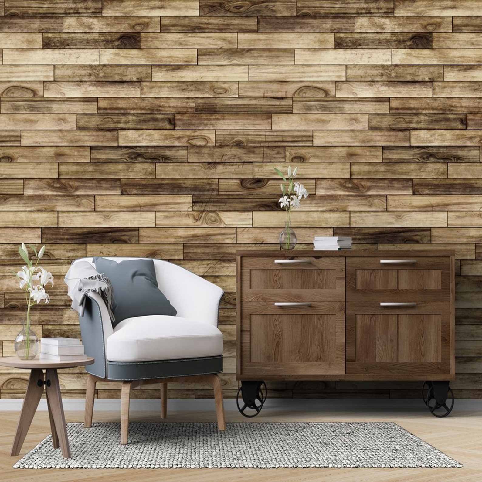Vintage Brown Shiplap Wood Wallpaper Reclaimed Wood - Etsy