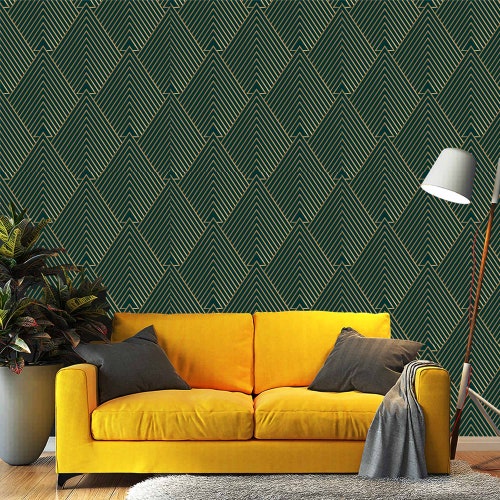 Art Deco Wallpaper Geometric Wallpaper Removable Geometric - Etsy