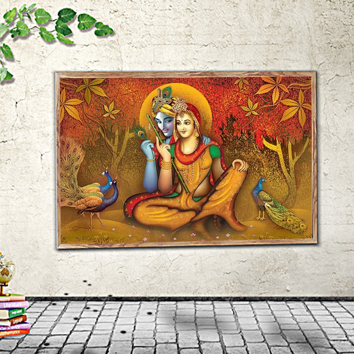 Radha Krishna Abstract Canvas Wall Art Canvas Wall Art Home Etsy