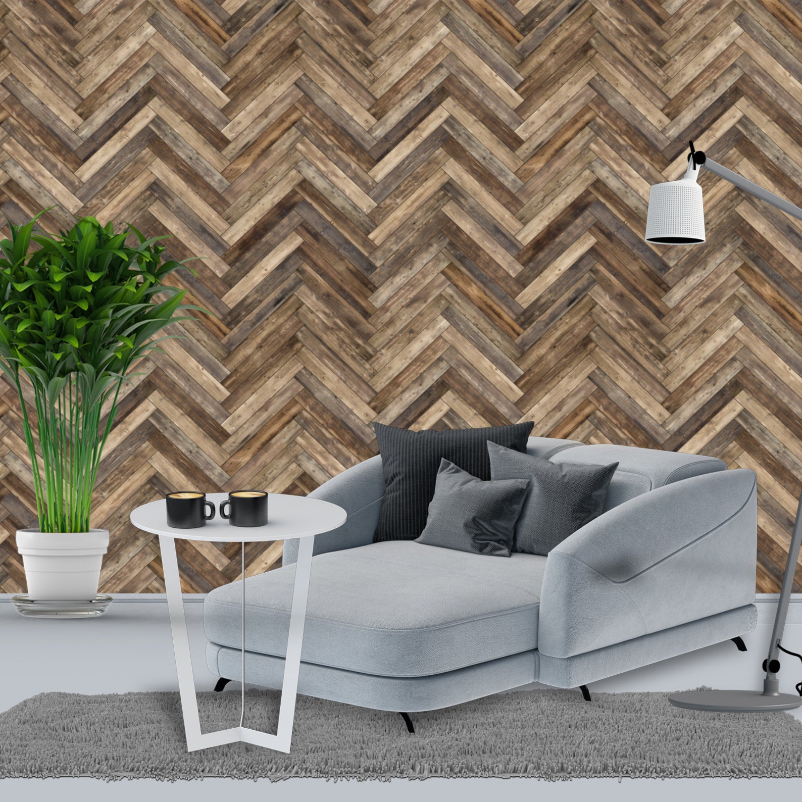 Herringbone Shiplap Chevron Wallpaper Wood Plank Texture - Etsy