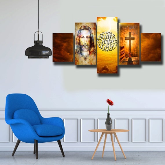 Canvas Jesus Christ Christian Large Wall Art Jesus Christ Etsy