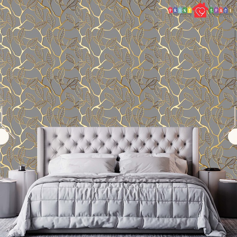 Vintage Gold and Gray Lattice Wallpaper Traditional Non Woven Etsy