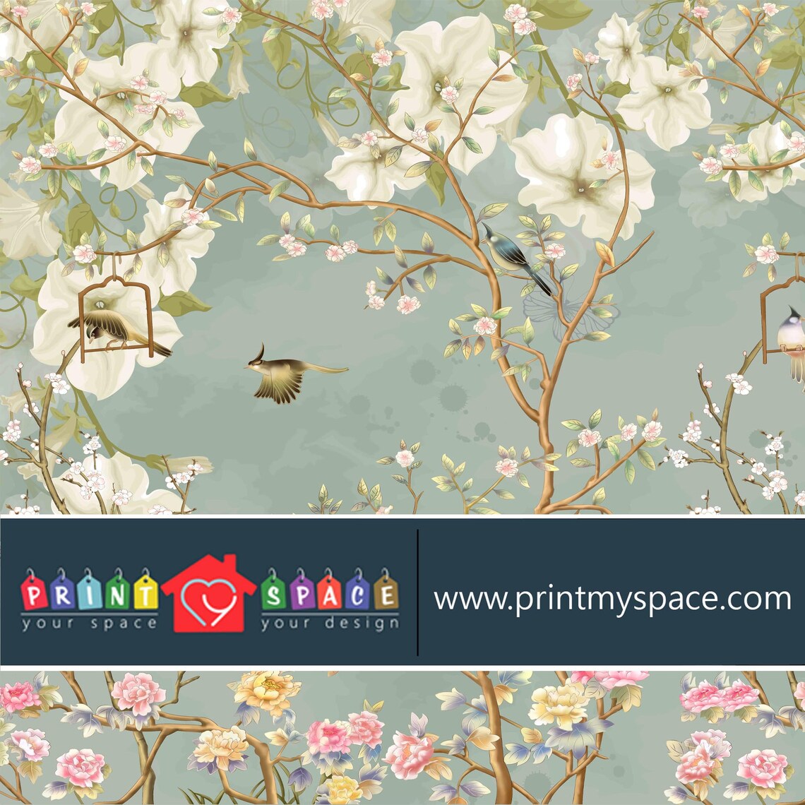 Chinoiserie Peel and Stick Wallpaper Chinoiserie Wallpaper Etsy