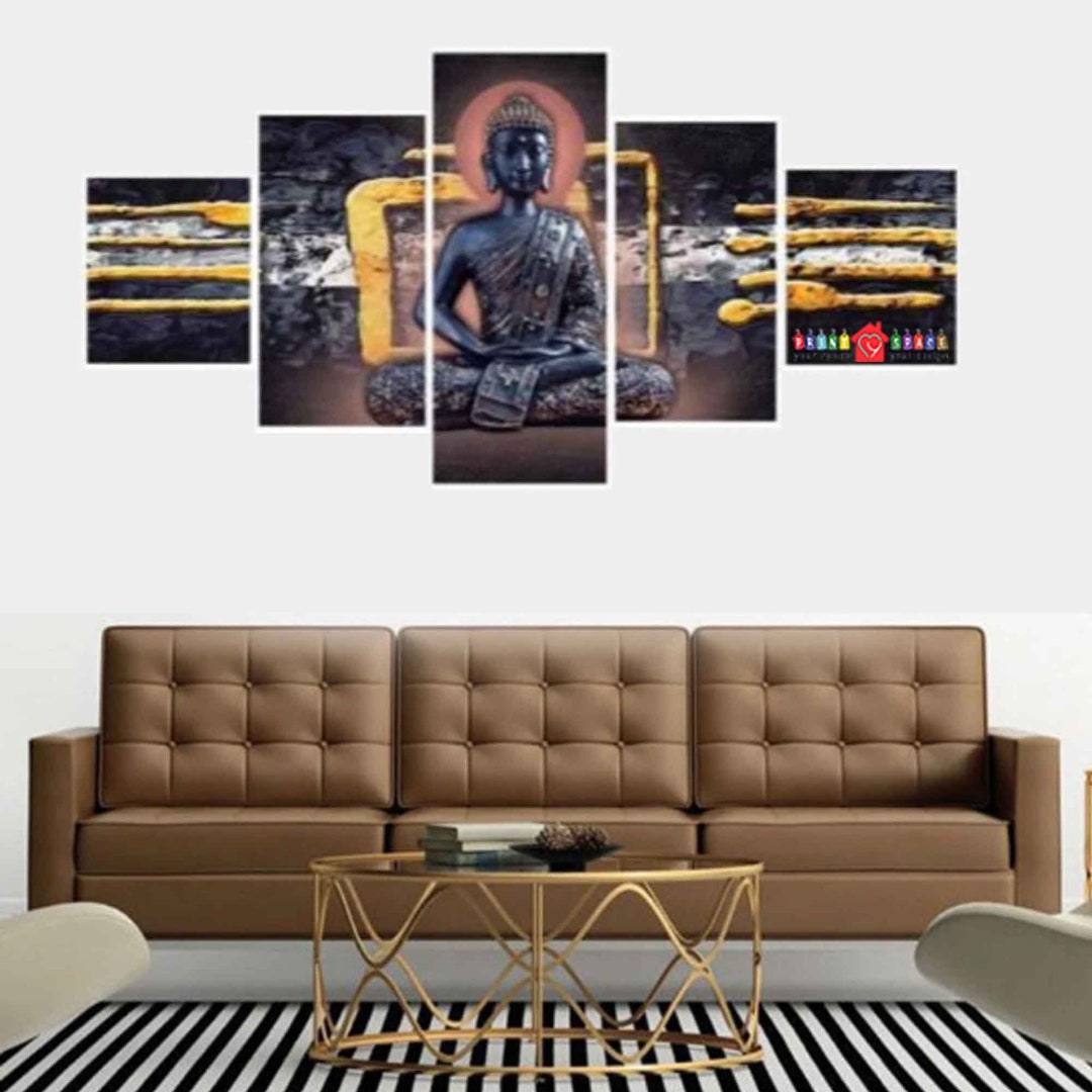 Buddha Wall Art Grand Art Mural Toile 5 Pièces Chambre - Etsy France