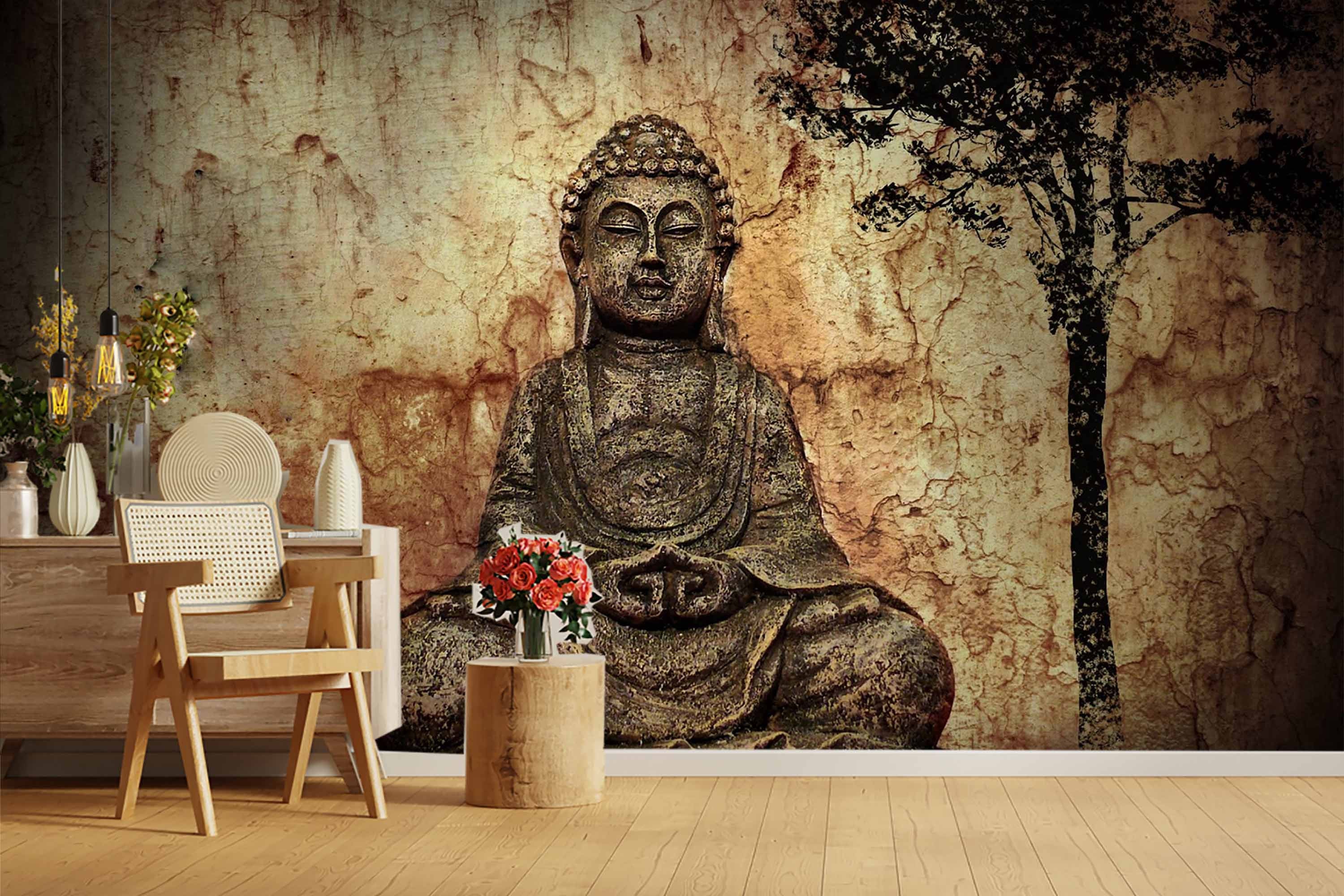 Meditating Buddha Wallpaper 3D Buddha Wallpaper Removable - Etsy Singapore Meditating Buddha Wallpaper 3D Buddha Wallpaper Removable - Etsy Singapore