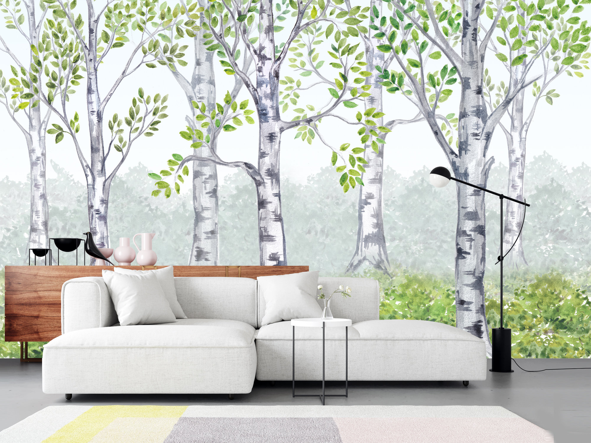 Birch Tree Nursery Decor Wallpaper Traditional or Removable Etsy