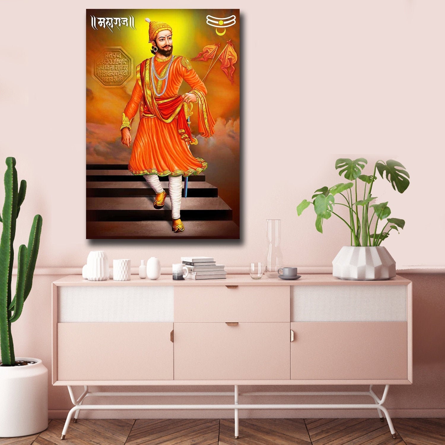 Chhatrapati Shivaji Maharaj Canvas Painting Shivaji in Orange Etsy Canada