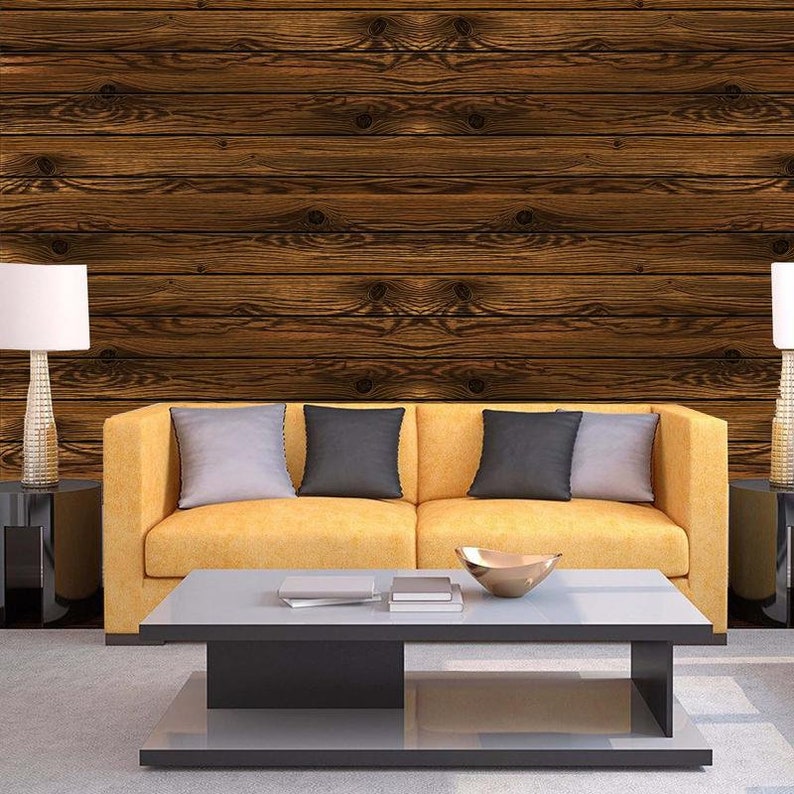 Brown Wood Planks Shiplap Wallpaper Traditional Non woven or Etsy