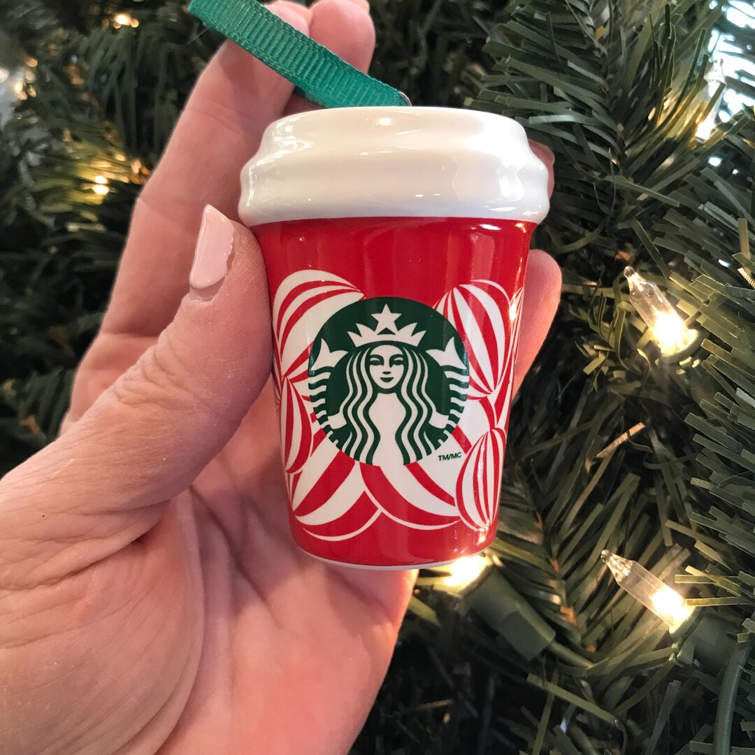 2024 Starbucks Red Ceramic Hot Cup Holiday Christmas Ornament NEW NIB