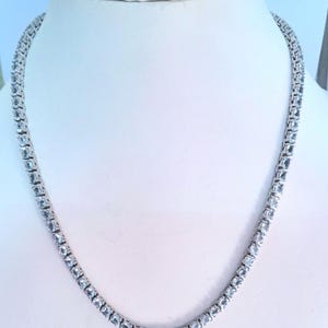 Natürliche Aquamarin Oval Tennis Halskette Platin über Sterling Silber, Jubiläumsgeschenk, Geburtstagsgeschenk, Freundin Geschenk, Hochzeitsgeschenk.