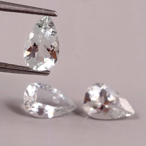 Natural colorless beryl pear shape faceted loose gemstone Goshenite faceted gemstone for ring earring pendant size 4x3 m m to 10x7 m m.