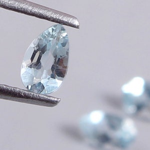 Natural Aquamarine Pear Shape Faceted Loose Gemstone - Etsy