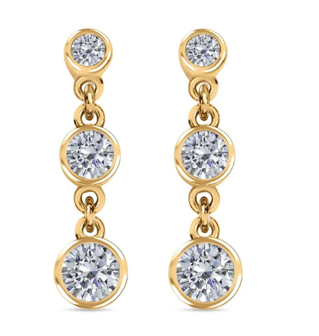 6-Prong Moissanite Drop Earrings