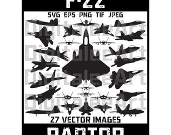 F/A-22 ラプター軍用戦闘機 - パッチ ロゴ デカール エンブレム 紋章