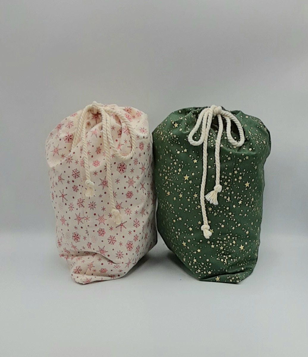Christmas cotton gift bags rehusable .Christmas bags reusable Etsy
