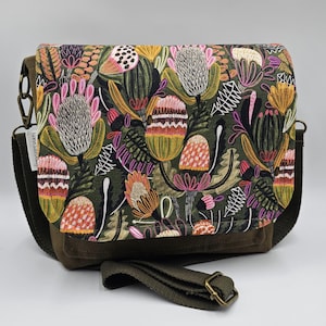 Cross body bags with Australian native flowers