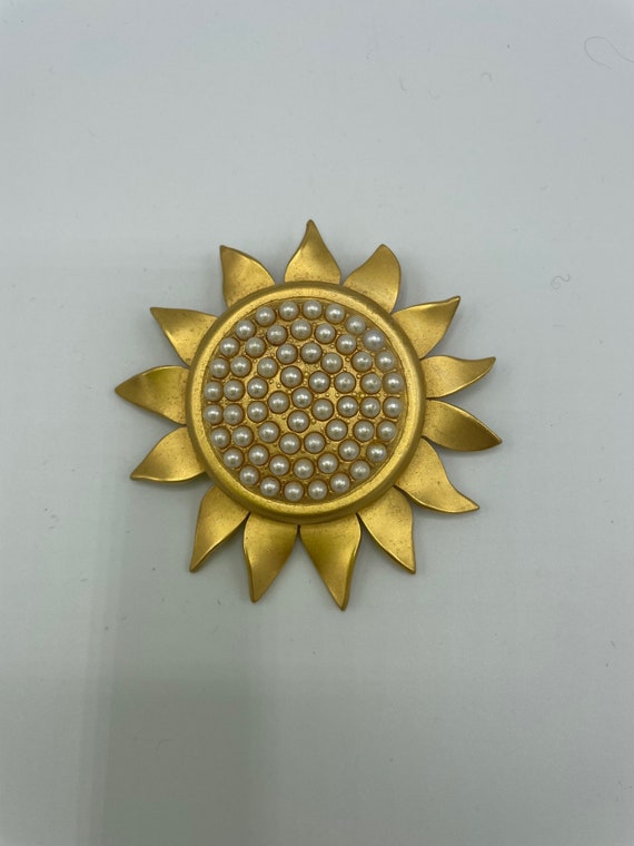 Vintage 1980's Karl Lagerfeld sunflower brooch