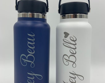 Personalized Hydro Flask 32oz Wide Mouth, Laser Engraved, Gift, Custom Water Bottle, Engraving Included