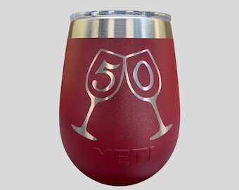 Laser Engraved Yeti Wine Tumbler - I DRINK WINE PERIODICALLY