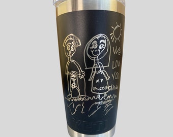 YETI, Personalized 20 oz YETI, Mother's Day, Father's Day, Grandma, Grandpa, Custom Stainless Steel YETI, Customize Yeti, Childs Drawing