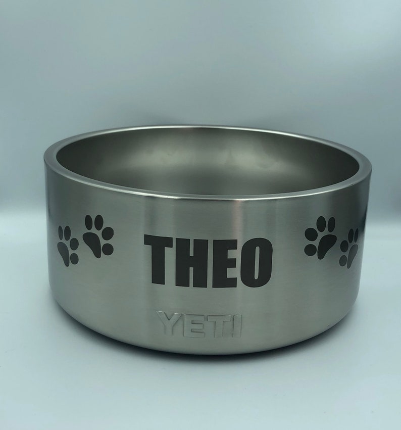 personalized yeti dog bowl