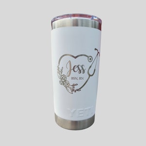 Nurse YETI, Personalized 20 oz YETI, Custom Stainless Steel Yeti, Custom Nurse Yeti, Scrub Life, NICU Nurse, Customize Yeti image 2