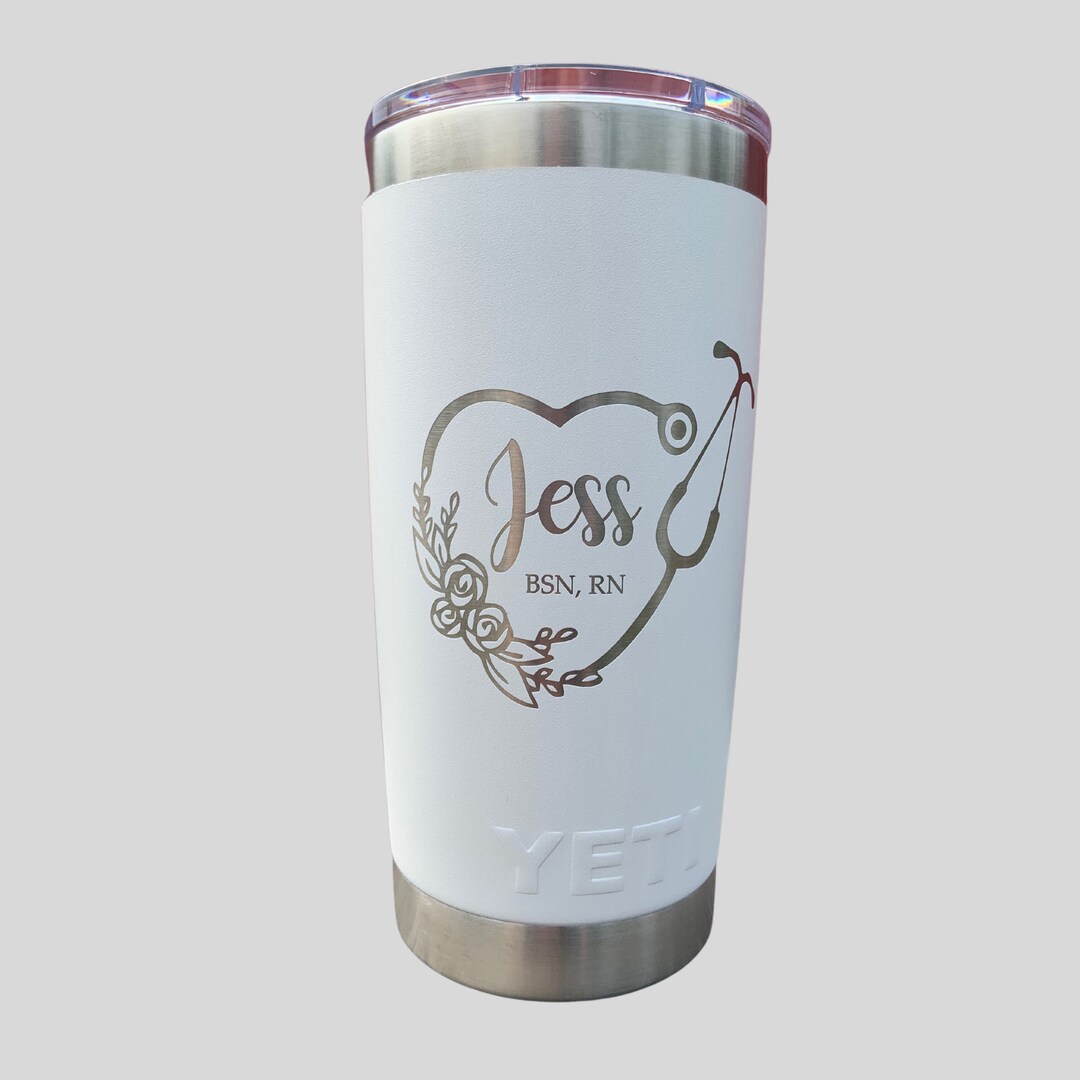 Nurse YETI, Personalized 20 Oz YETI, Custom Stainless Steel Yeti