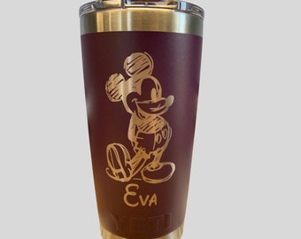 Disney YETI, Personalized 20 oz YETI, Tinkerbell, Goofy, Frozen, Olaf,  Mickey, Minnie, Princess, Custom Stainless Steel YETI, Custom Yeti