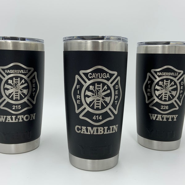 Firefighter, YETI, Personalized 20 oz YETI, Custom Stainless Steel YETI, Custom Logo Yeti, Firefighter Wife, Proud, Firefighter Logo,