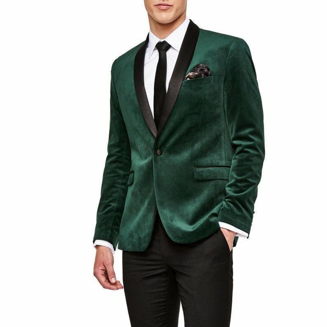 Made to order Mens Green Blazer Slim Fit Velvet Formal Smart Etsy