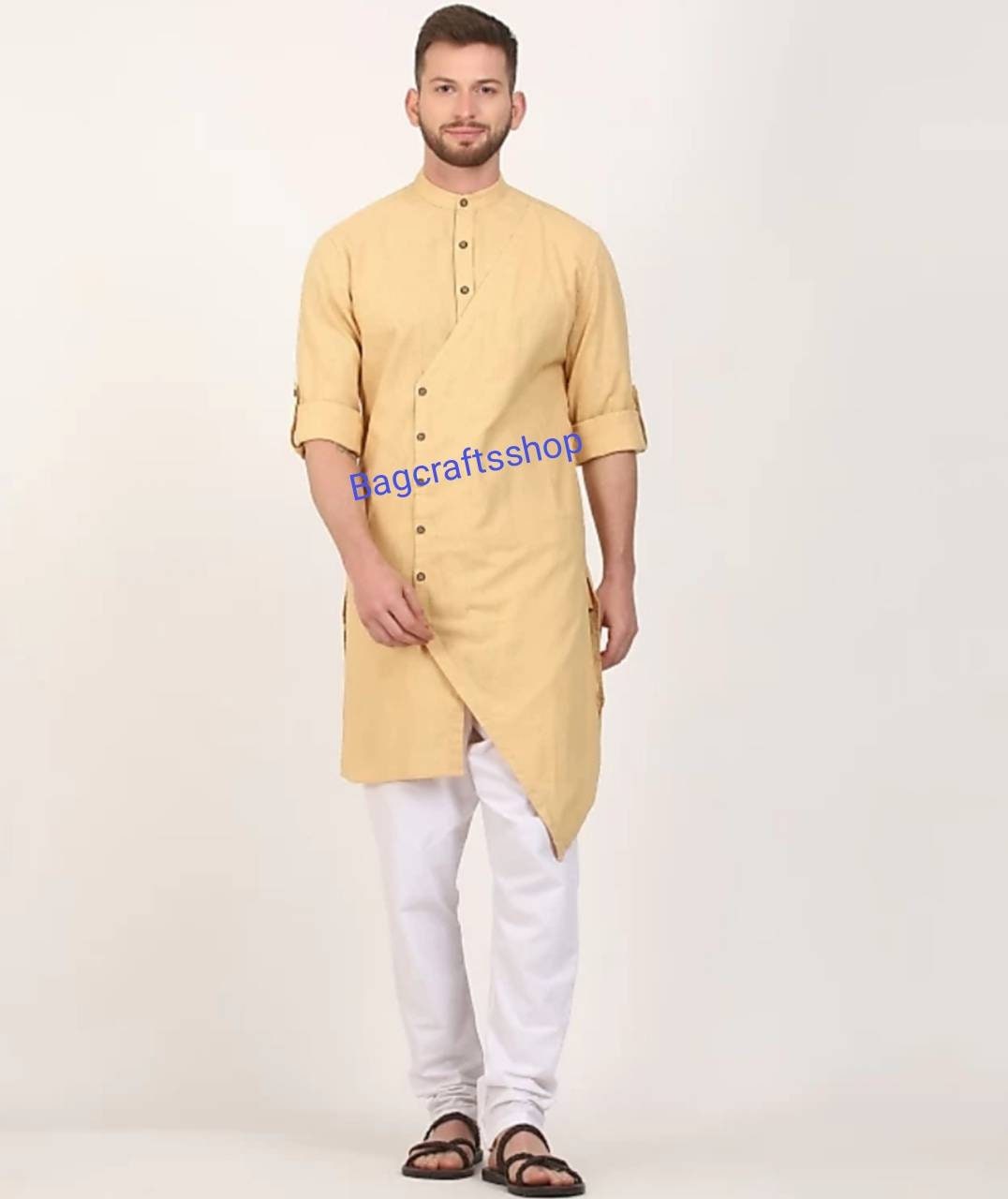 indian men/'s party wear kurta designer kurta fancy kurta 100/%cotton high quality white color size S~7xL